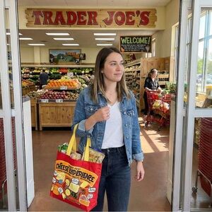 Trader Joe's Red and Yellow Cheese Experience Tote Bag